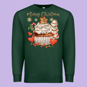 Merry Christmas Cupcake Premium Sweatshirt Designed By Cowgirlartshop