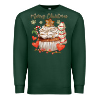 Sports Green merry christmas cupcake Premium Sweatshirt - CowGirlArtShop