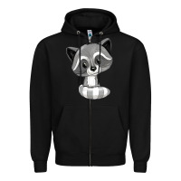 Black raccoon Zipper Hoodie - texasbilliewilder