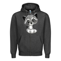 Charcoal Heather raccoon Zipper Hoodie - texasbilliewilder