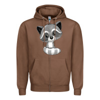Chestnut raccoon Zipper Hoodie - texasbilliewilder