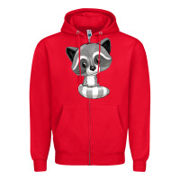 Red raccoon Zipper Hoodie - texasbilliewilder