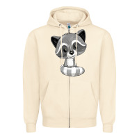 Sandshell raccoon Zipper Hoodie - texasbilliewilder