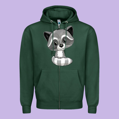 Raccoon Zipper Hoodie Designed By Texasbilliewilder