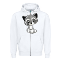 White raccoon Zipper Hoodie - texasbilliewilder