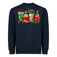 Navy Christmas tractor coffee cup Heavyweight Sweatshirt - NancyCooperArtShop