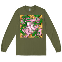Army Green christmas smile gingerbread cookie seamless pattern bbs Long Sleeve Tee - BundleAndBundleShop