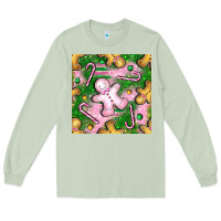 Matcha christmas smile gingerbread cookie seamless pattern bbs Long Sleeve Tee - BundleAndBundleShop