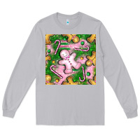 Moon Dust christmas smile gingerbread cookie seamless pattern bbs Long Sleeve Tee - BundleAndBundleShop