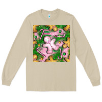 Mushroom christmas smile gingerbread cookie seamless pattern bbs Long Sleeve Tee - BundleAndBundleShop