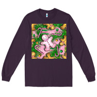 Plum christmas smile gingerbread cookie seamless pattern bbs Long Sleeve Tee - BundleAndBundleShop