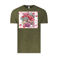 Vintage Olive valentine's day cassette tapes Vintage Tee - MaliasSmallBusiness