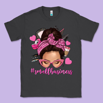 Small Business Messy Bun Classic Tee Designed By Nancycooperartshop