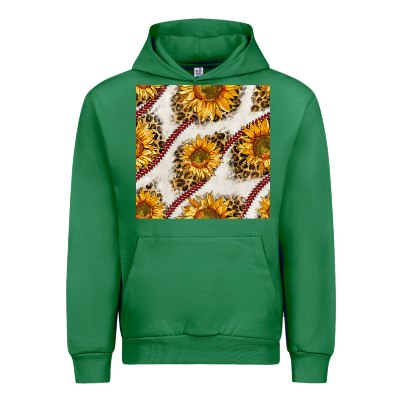 Baseball Sunflowers And Leopard Seamless Pattern Urban Hoodie by BundleAndBundleShop | Teevron