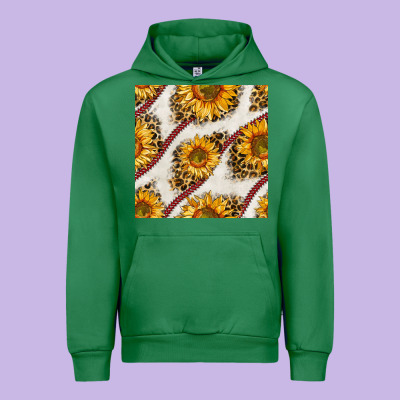 Baseball Sunflowers And Leopard Seamless Pattern Urban Hoodie Designed By Bundleandbundleshop
