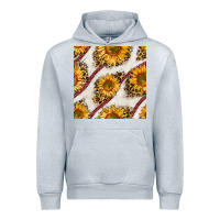 Heather Grey baseball sunflowers and leopard seamless pattern Urban Hoodie - BundleAndBundleShop