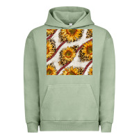 Pigment Oil Green baseball sunflowers and leopard seamless pattern Urban Hoodie - BundleAndBundleShop