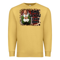 Antique Gold omg santa i know him elf Premium Sweatshirt - CowGirlArtShop