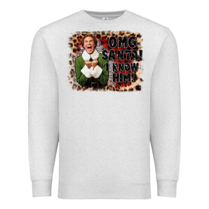 Omg Santa I Know Him Elf Premium Sweatshirt by CowGirlArtShop | Teevron