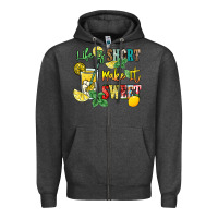 Charcoal Heather life is  make it sweet Zipper Hoodie - NancyCooperArtShop
