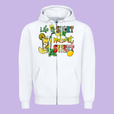 Life Is  Make It Sweet Zipper Hoodie Designed By Nancycooperartshop