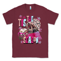 Burgundy tis the season winter skull Classic Tee - NancyCooperArtShop