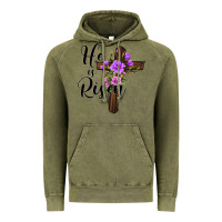 Vintage Olive he is risen matthew 28 6 Vintage Hoodie - Jasminsmagicworld