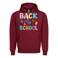 Burgundy back to school Zipper Hoodie - NancyCooperArtShop