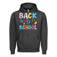 Charcoal Heather back to school Zipper Hoodie - NancyCooperArtShop