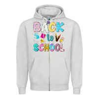 Dove Grey back to school Zipper Hoodie - NancyCooperArtShop