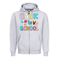 Heather Grey back to school Zipper Hoodie - NancyCooperArtShop