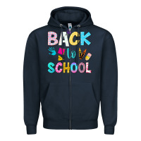 Navy back to school Zipper Hoodie - NancyCooperArtShop