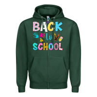 Sports Green back to school Zipper Hoodie - NancyCooperArtShop