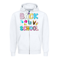 White back to school Zipper Hoodie - NancyCooperArtShop