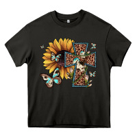 Asphalt leopard cross sunflower butterfly Heavy Core Tee - JahusDesignShop