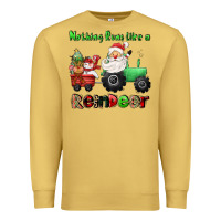 Antique Gold nothing runs like a reindeer Premium Sweatshirt - CowGirlArtShop