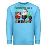 Ocean Blue nothing runs like a reindeer Premium Sweatshirt - CowGirlArtShop
