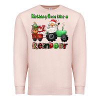 Pale Pink nothing runs like a reindeer Premium Sweatshirt - CowGirlArtShop