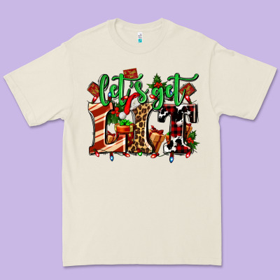 Lets Get Lit With Christmas Premium Tee Designed By Adodesignshop