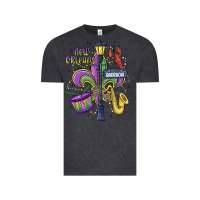 Vintage Black new orleans mardi gras streets Vintage Tee - MaliasSmallBusiness