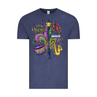 Vintage Denim new orleans mardi gras streets Vintage Tee - MaliasSmallBusiness