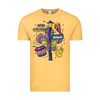 Vintage Mustard new orleans mardi gras streets Vintage Tee - MaliasSmallBusiness