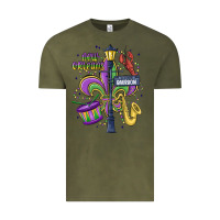 Vintage Olive new orleans mardi gras streets Vintage Tee - MaliasSmallBusiness