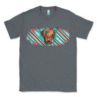 Charcoal Heather cow floral Classic Tee - JahusDesignShop