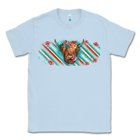 Dusty Blue cow floral Classic Tee - JahusDesignShop