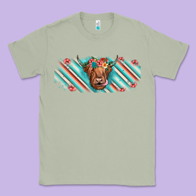 Cow Floral Classic Tee Designed By Jahusdesignshop