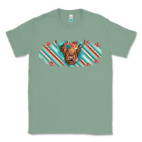 Sage cow floral Classic Tee - JahusDesignShop