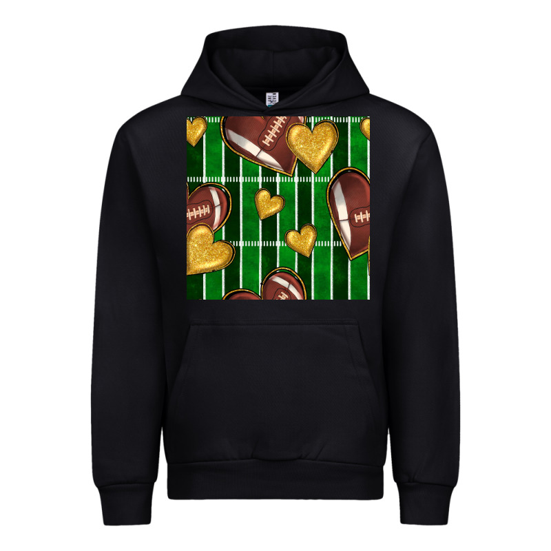 American Football Field And Hearts Seamless Pattern Urban Hoodie by BundleAndBundleShop | Teevron