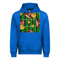 Cobalt american football field and hearts seamless pattern Urban Hoodie - BundleAndBundleShop