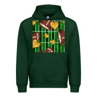 Forest Green american football field and hearts seamless pattern Urban Hoodie - BundleAndBundleShop